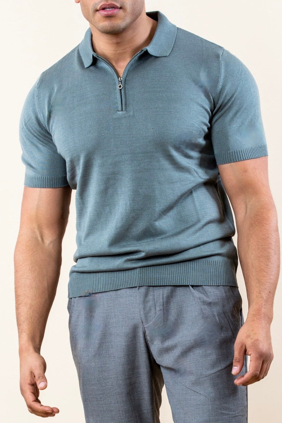 Luxury Half-Zip Polo Shortsleeve