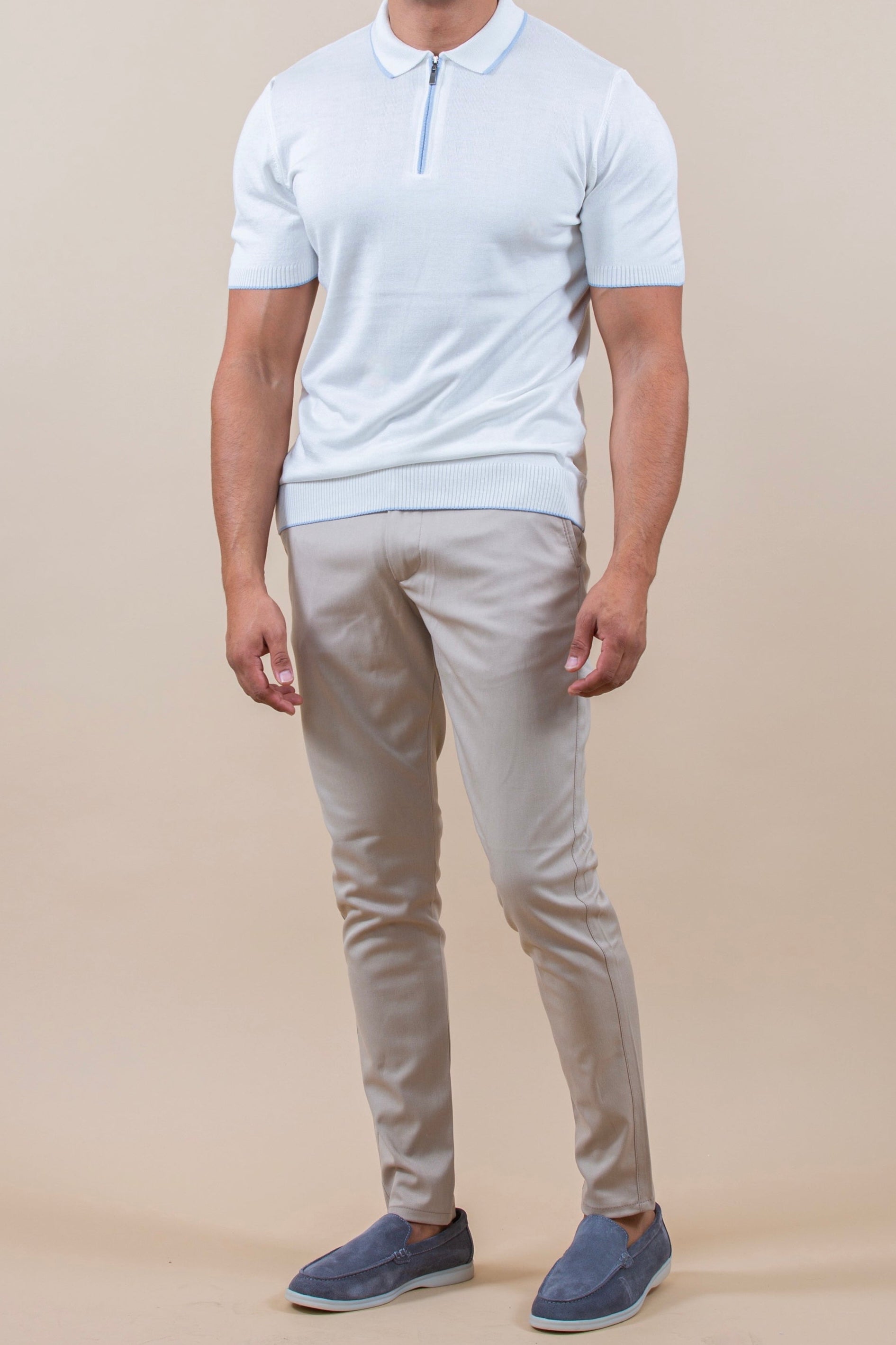 Luxury Half-Zip Polo Shortsleeve