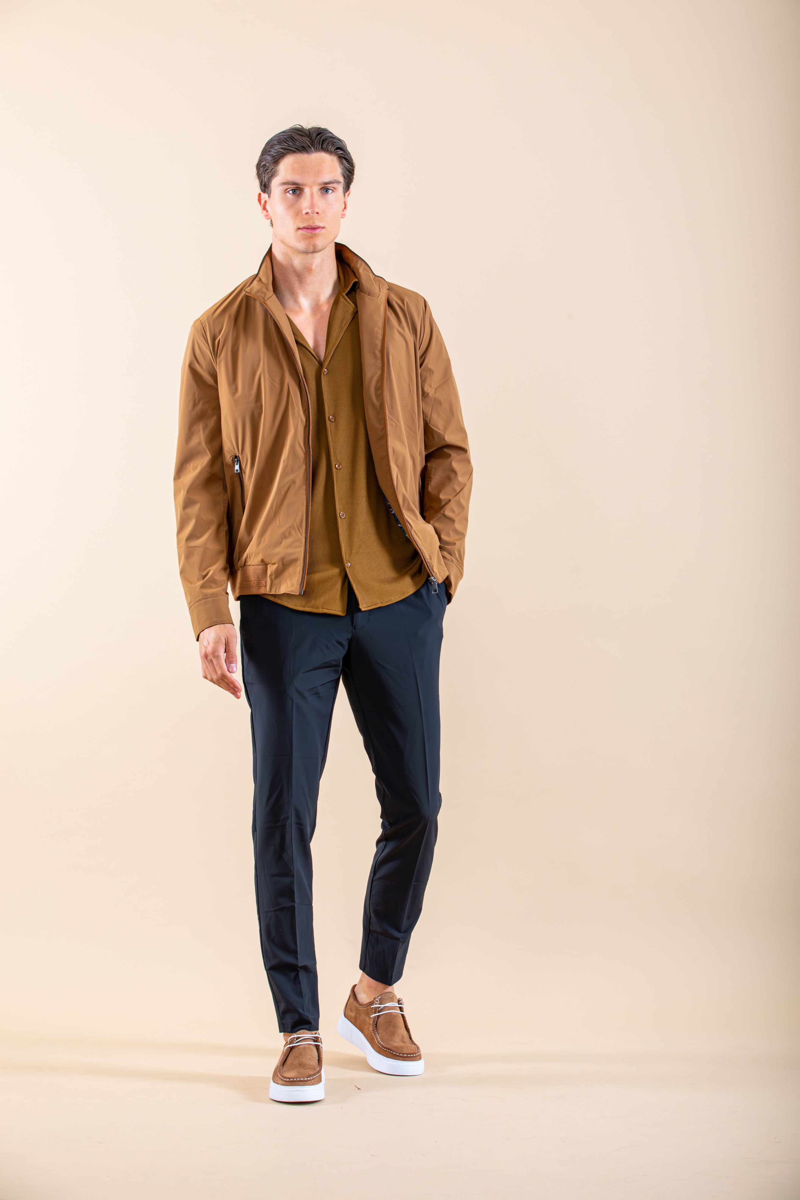 Suède Derby High Loafers - Camel