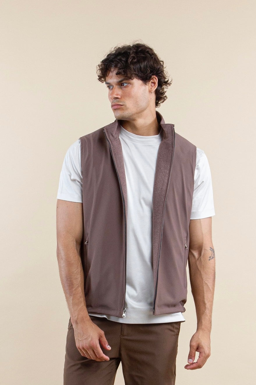 TWEEZIJDIGE SUÈDE BODYWARMER