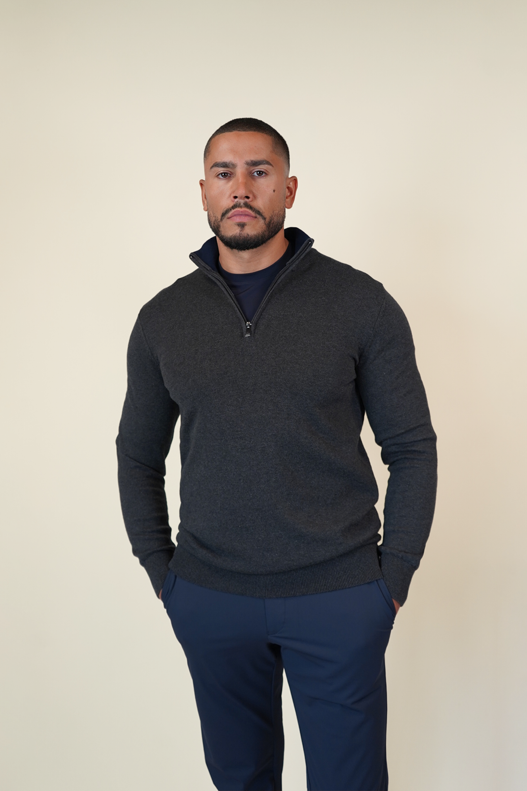 SIGNATURE HALF-ZIP SWEATER