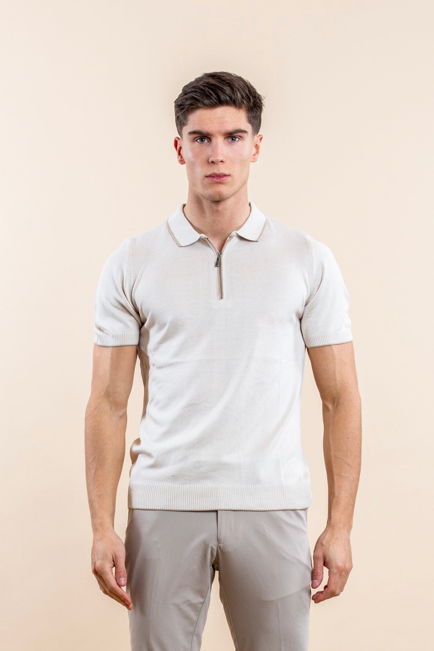 Luxury Half-Zip Polo Shortsleeve