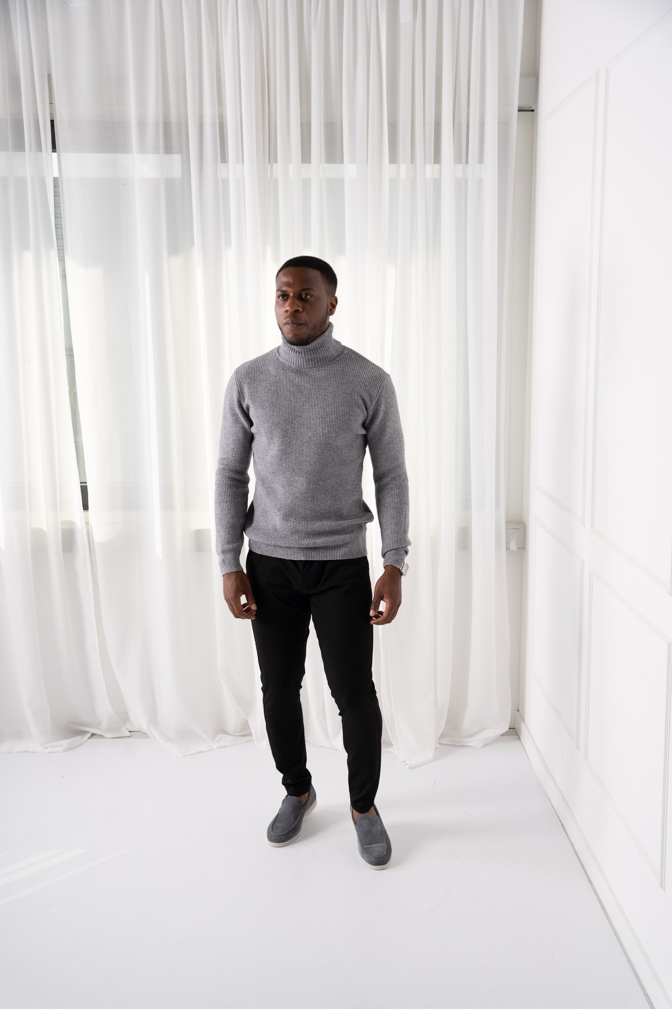 WOOL ribgebreide coltrui