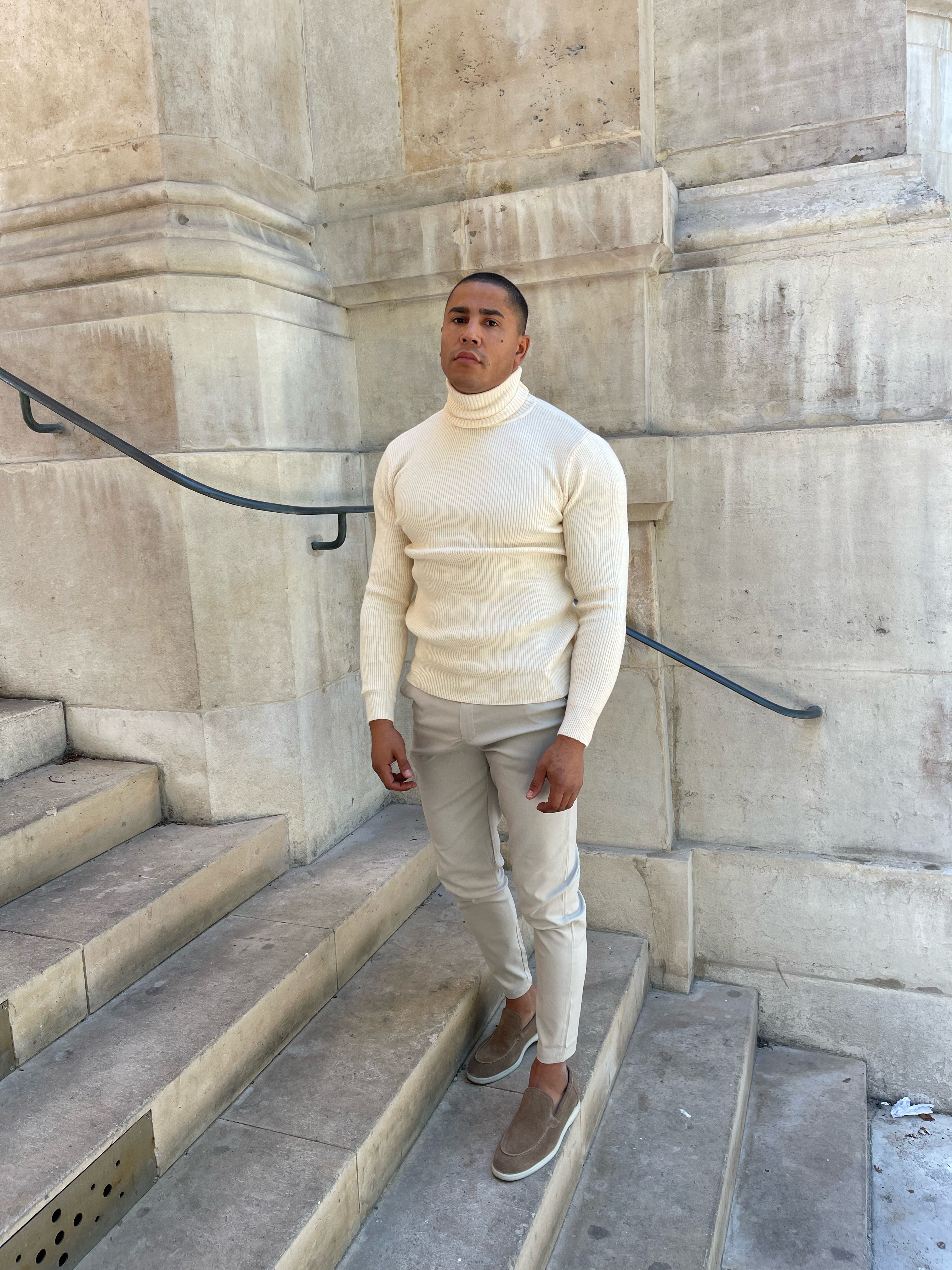 WOOL ribgebreide coltrui