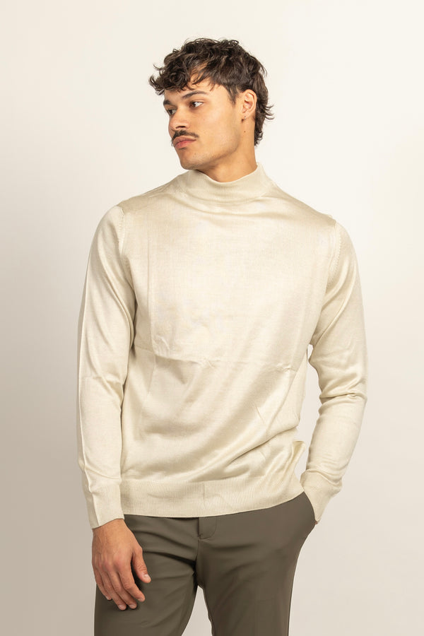 WOOL-BLEND Glans Turtle Neck