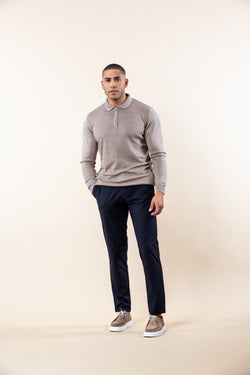 Luxury Longsleeve Polo Rib Edge