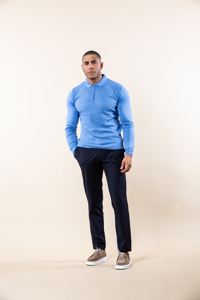 Luxury Longsleeve Polo Rib Edge